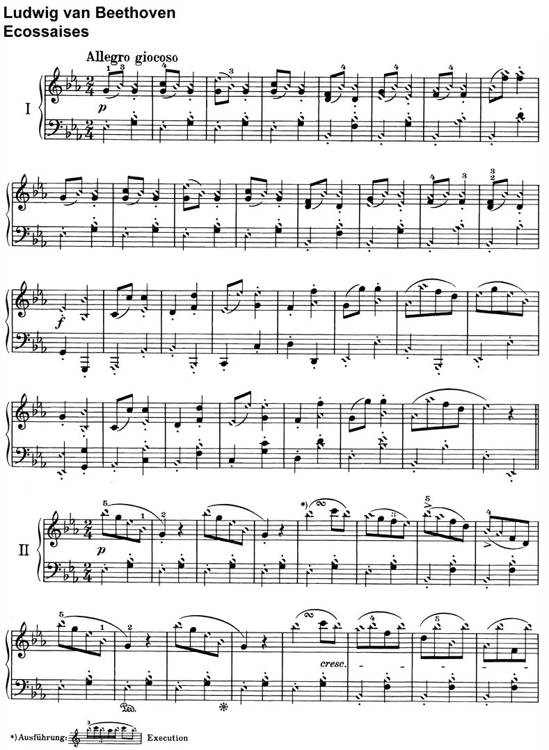 Beethoven - Ecossaises - 4 Seiten