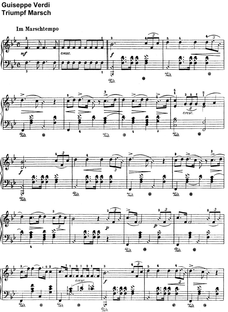 Verdi - Triumpf Marsch 2 Versionen - 3 Seiten