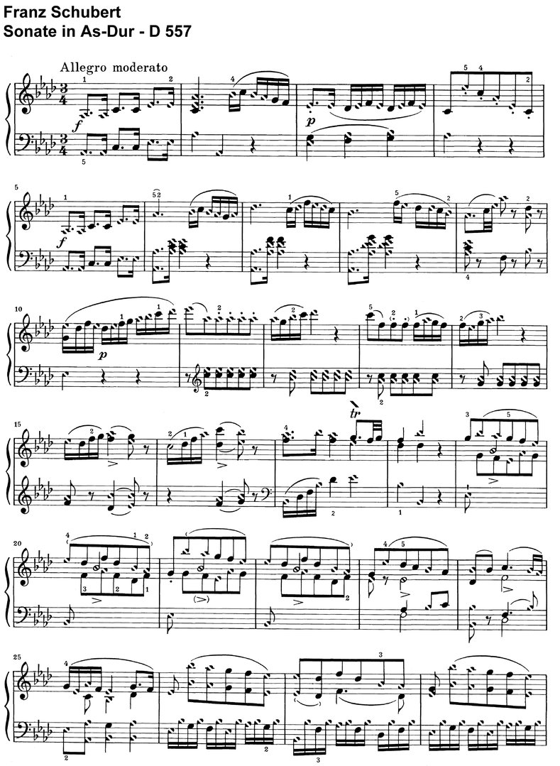 Schubert - Sonate As-Dur D 557 - 12 Seiten