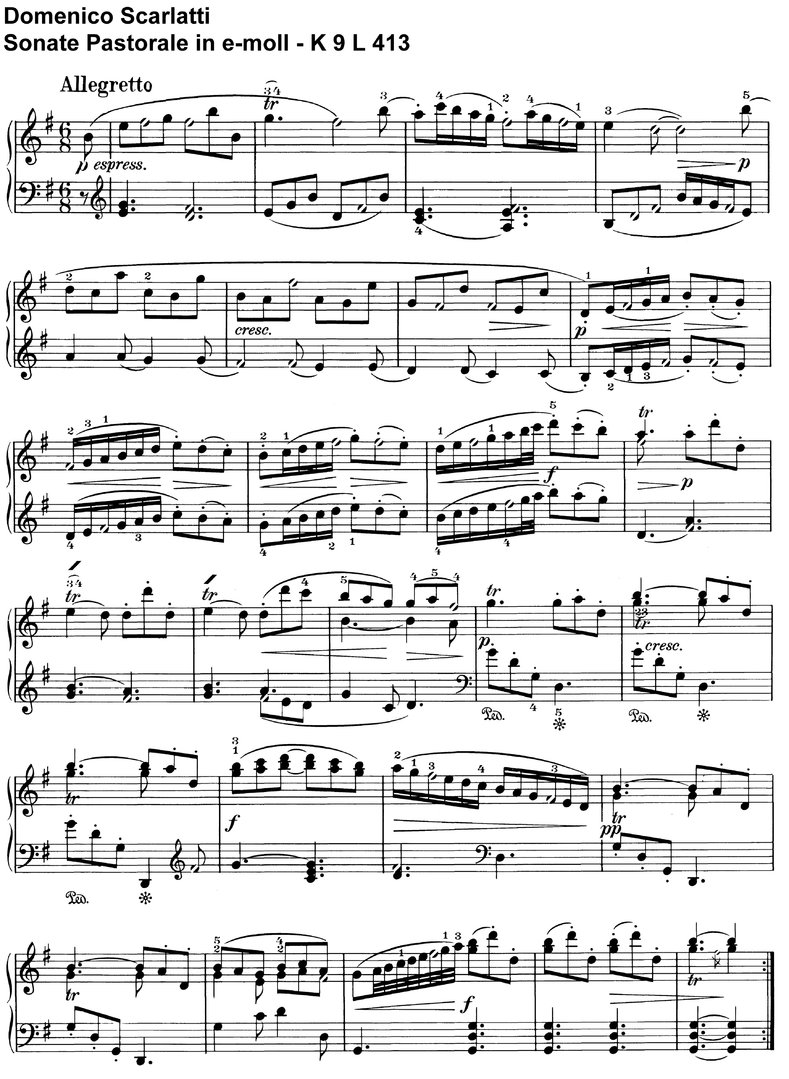 Scarlatti - Sonate Pastorale e-moll