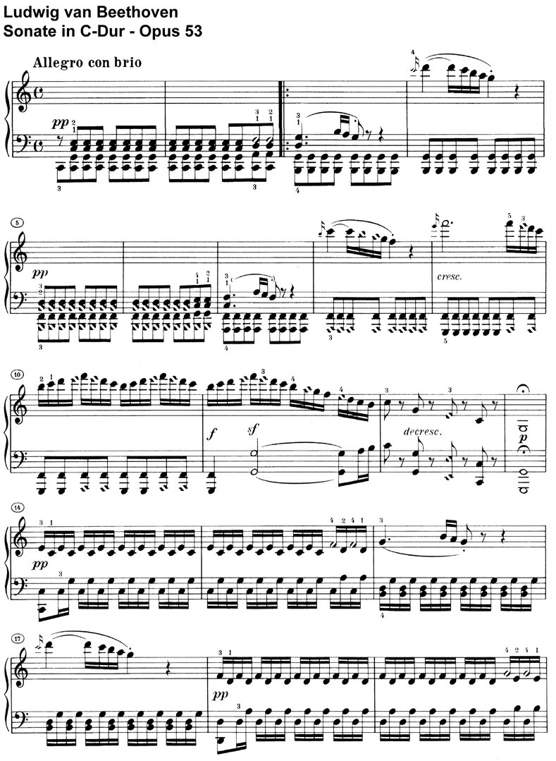 Beethoven - Sonate C-Dur Opus 53 - 32 Seiten