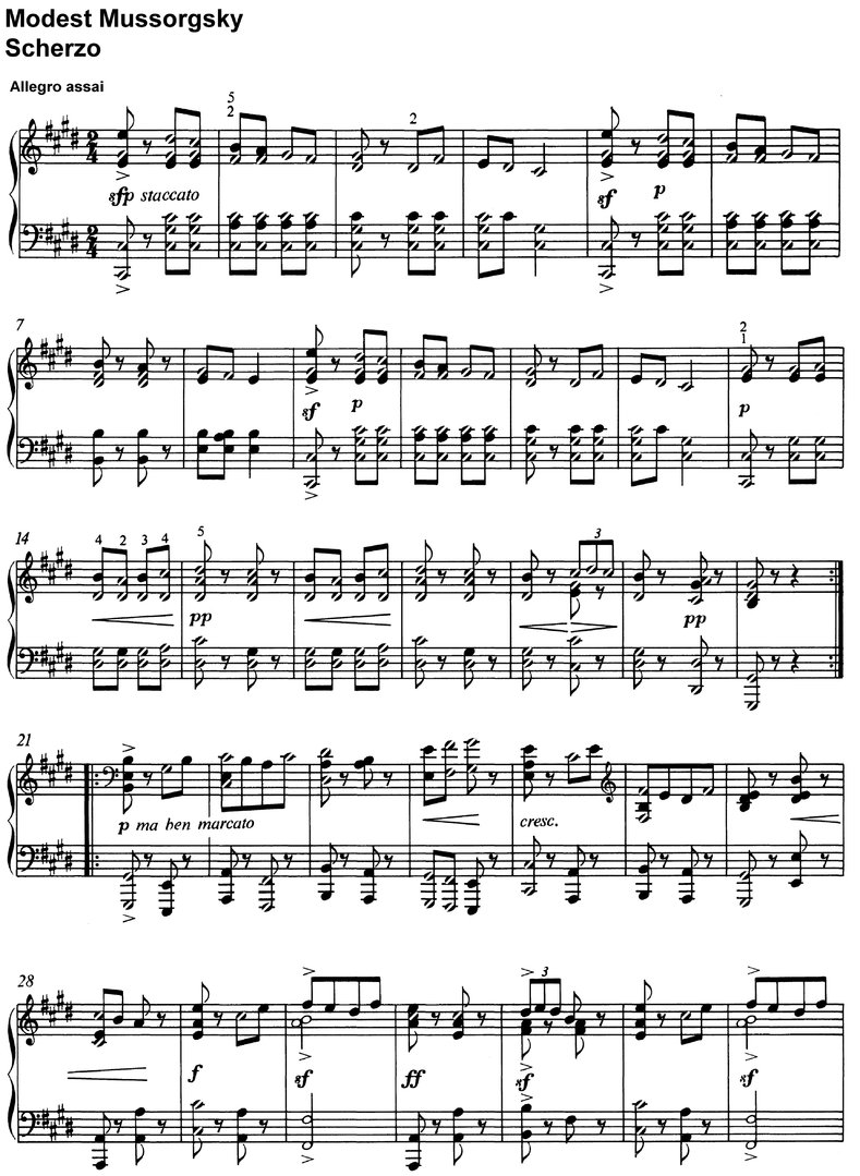 Mussorgsky, Modest - Scherzo - 6 Seiten