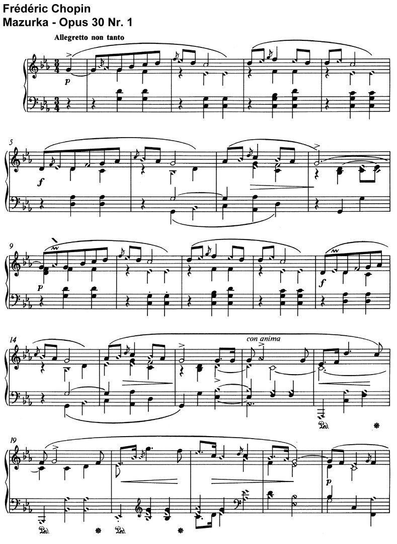 Chopin - Mazurka Opus 30 - 12 Seiten