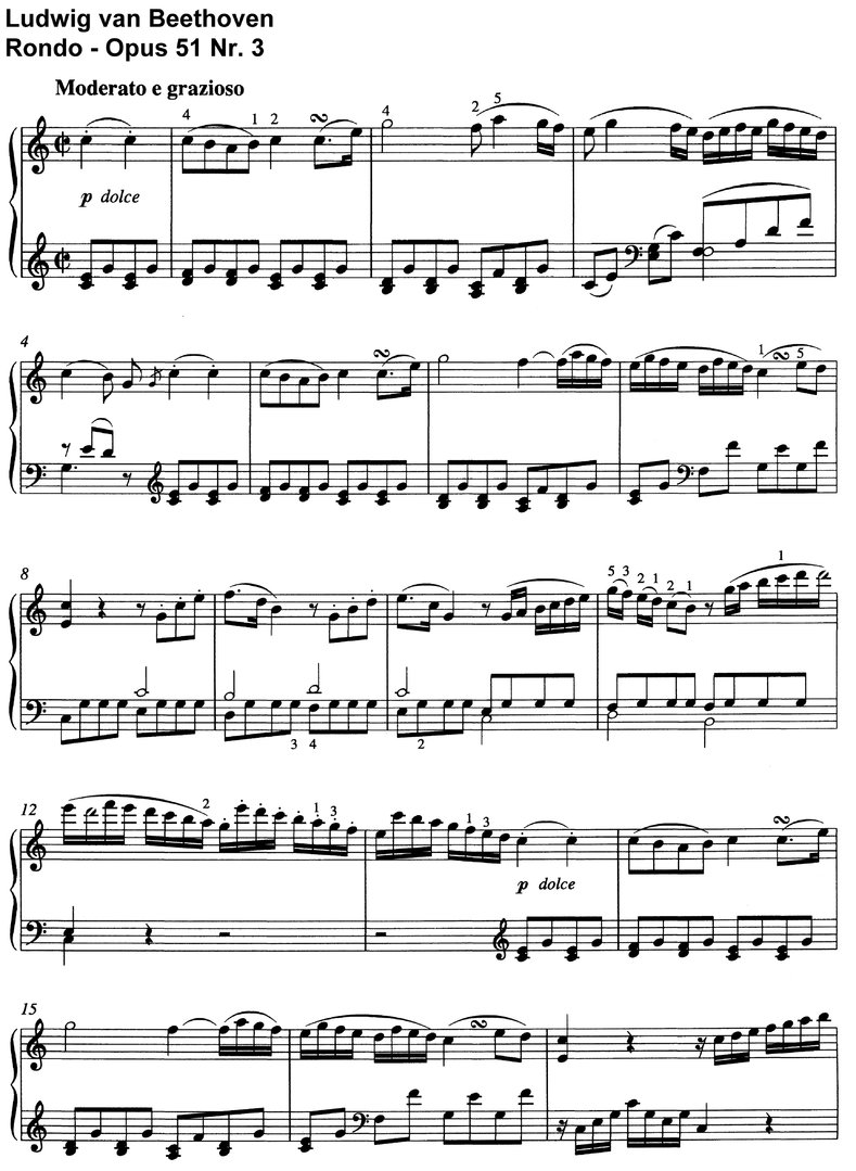 Beethoven - Rondo 51 Nr 3 - 9 Seiten