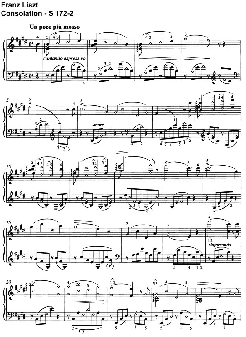 Liszt, Franz - Consolation S 172-2 - 7 Seiten