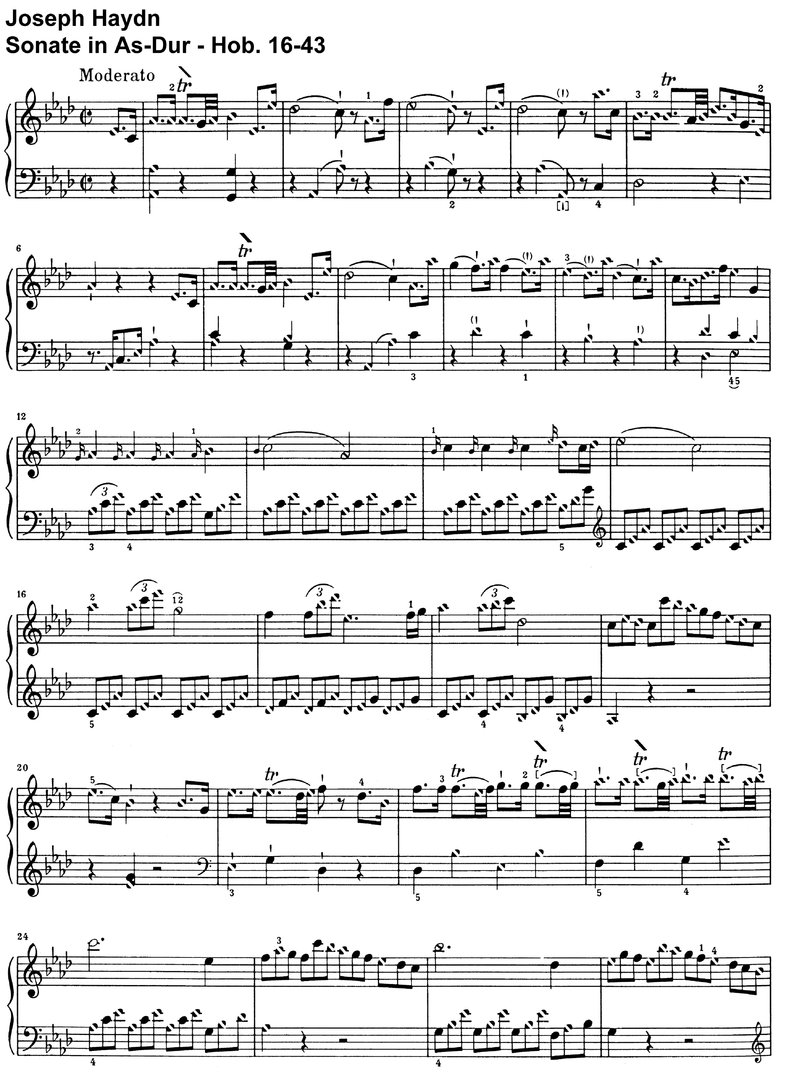 Haydn - Sonate As-Dur - Hob 16-43 - 11 Seiten