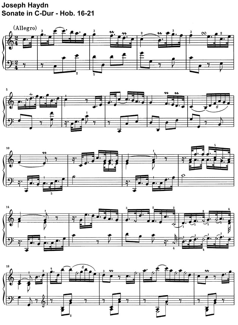 Haydn - Sonate C-Dur - Hob 16-21 - 11 Seiten