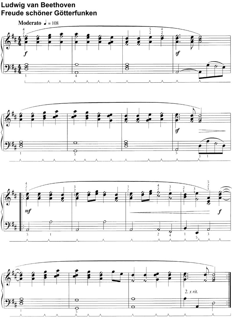 Beethoven - 4 x Freude schöner Götterfunken - 4 Seiten