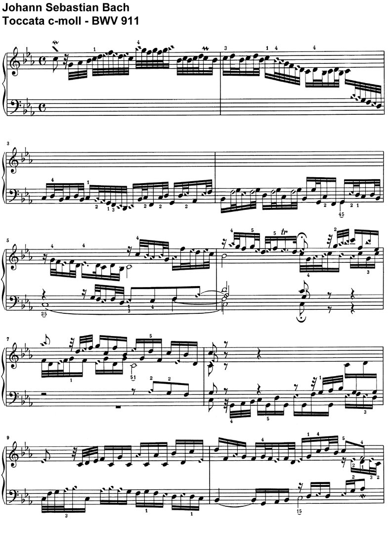 Bach, J S - Toccata c-moll BWV 911 - 13 Seiten