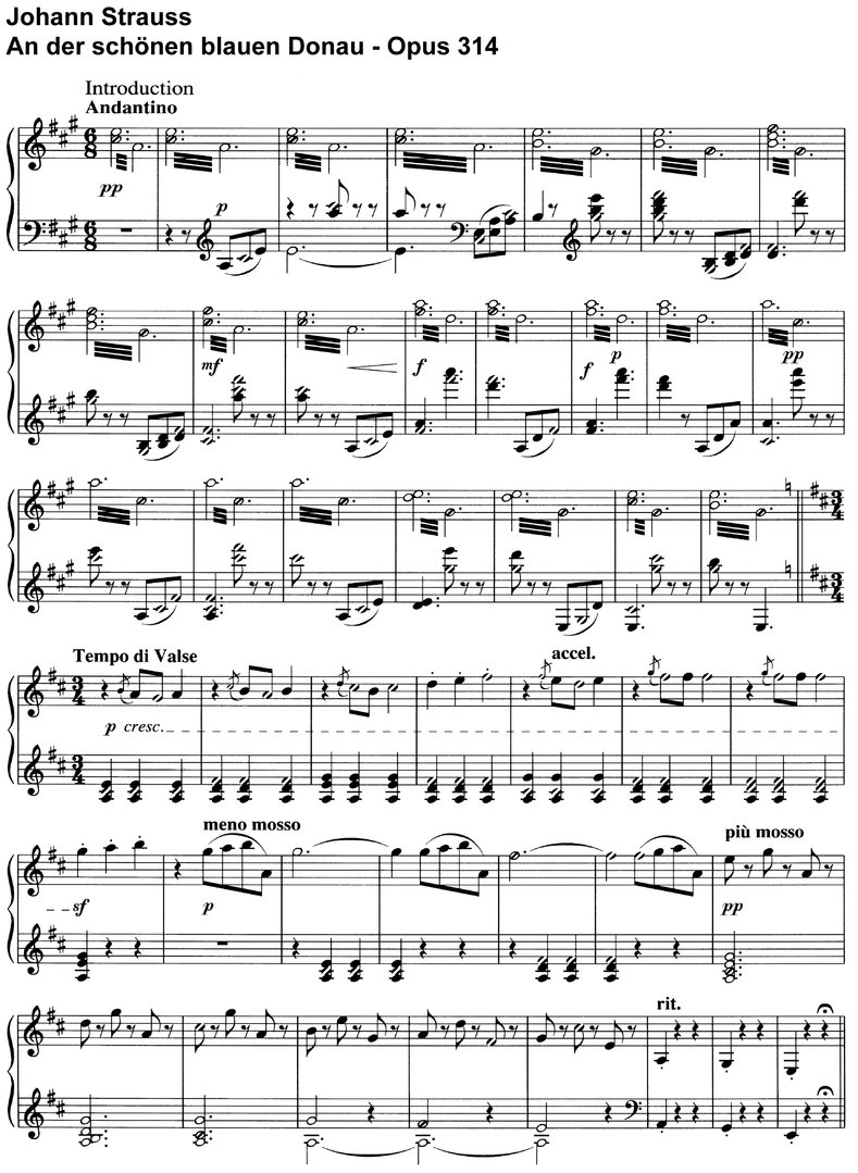 Strauss - An der schönen blauen Donau - Opus 314