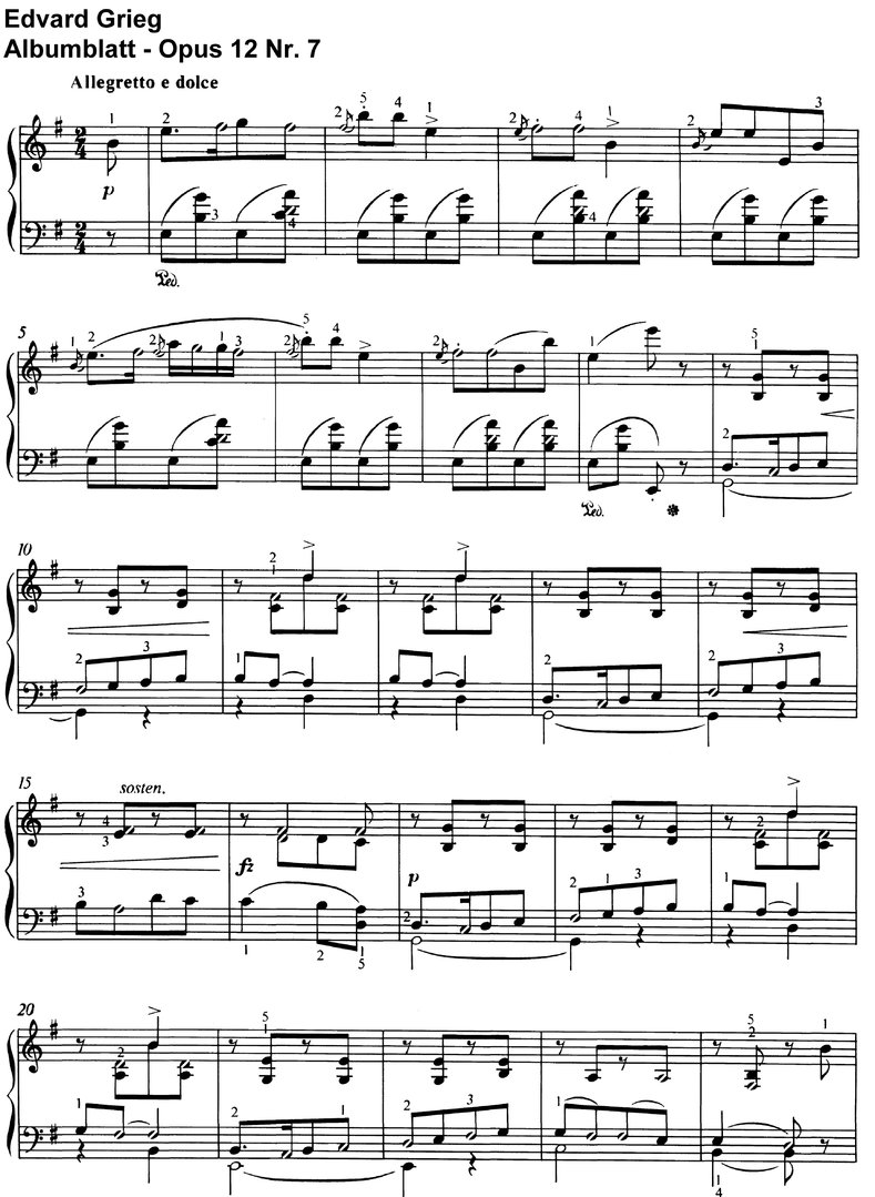 Grieg, Edvard - Opus 12 - 15 Seiten