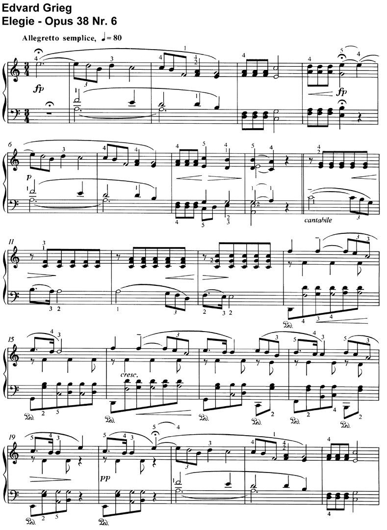 Grieg, Edvard - Opus 38 - 17 Seiten