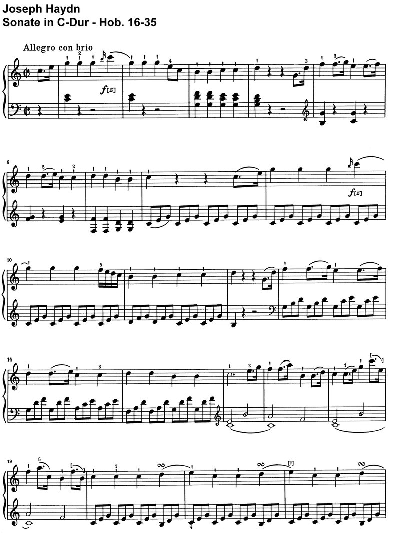 Haydn - Sonate C-Dur - Hob 16-35 - 12 Seiten