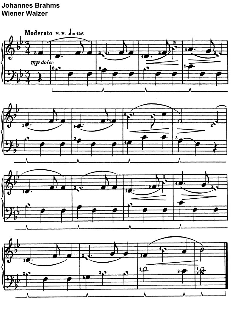 Brahms, Johannes - Wiener Walzer - 1 Seite