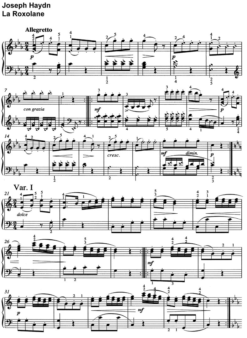 Haydn - La Roxolane - 4 Pages