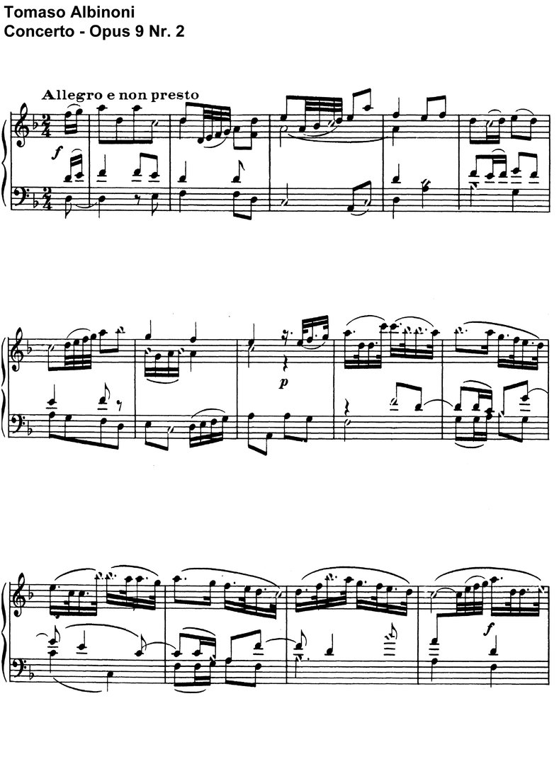 Albinoni, Tomaso - Concerto Opus 9 Nr 2 - 19 Seiten