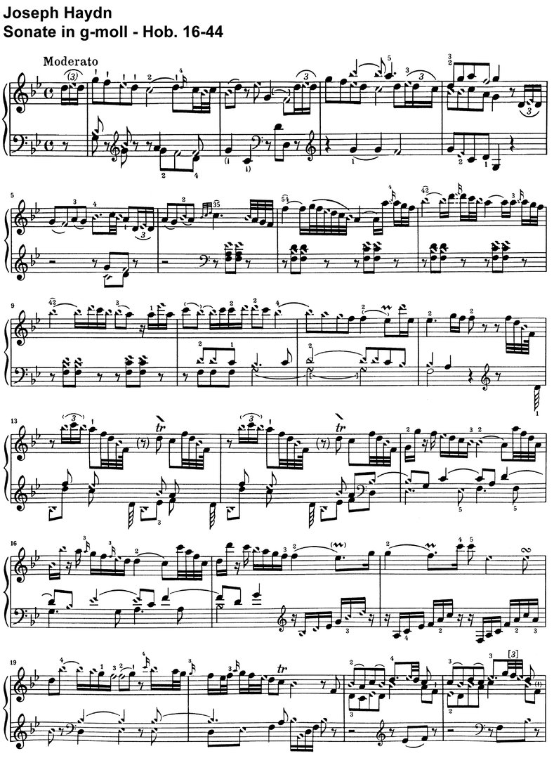 Haydn - Sonate g-moll - Hob 16-44 - 9 Seiten