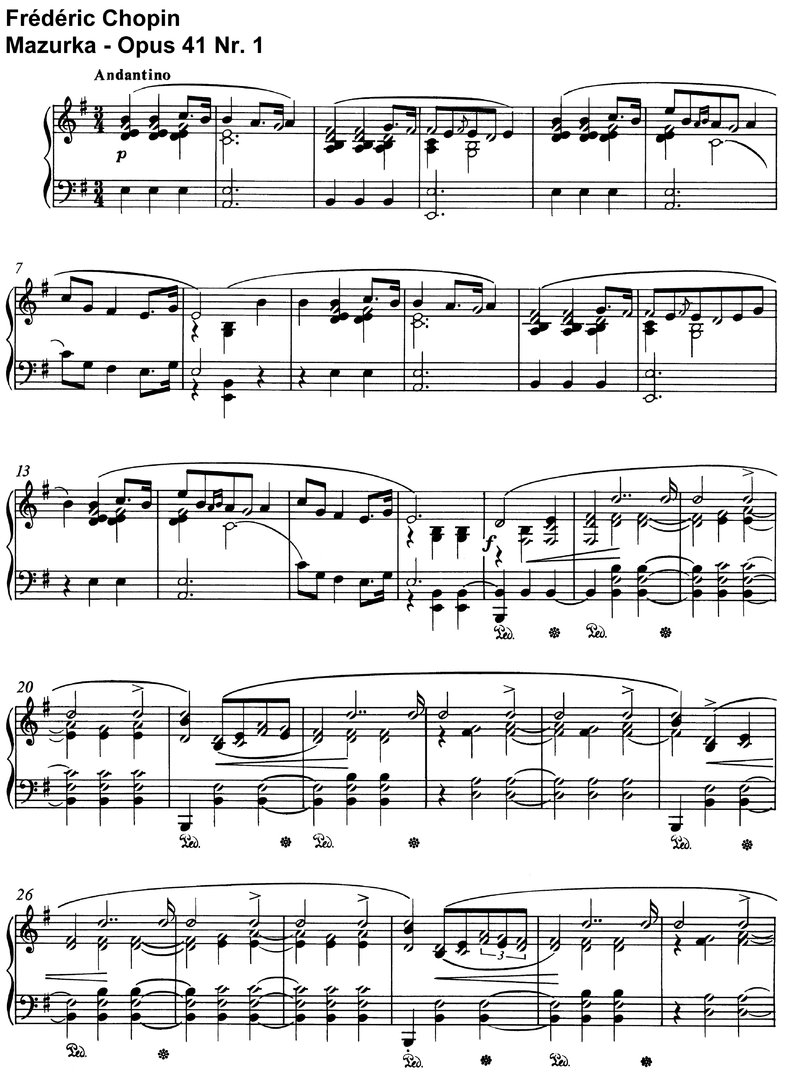 Chopin - Mazurka - Opus 41 - 10 Pages
