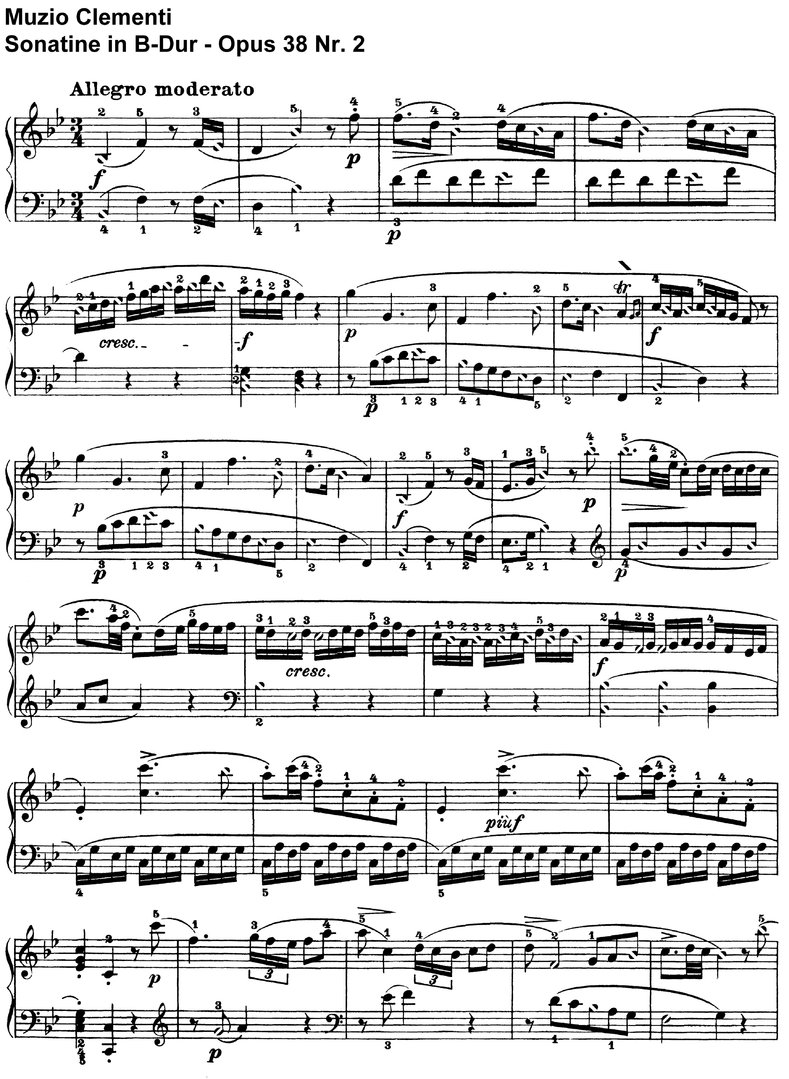 Clementi - Sonatine Opus 38 Nr 2 in B-Dur