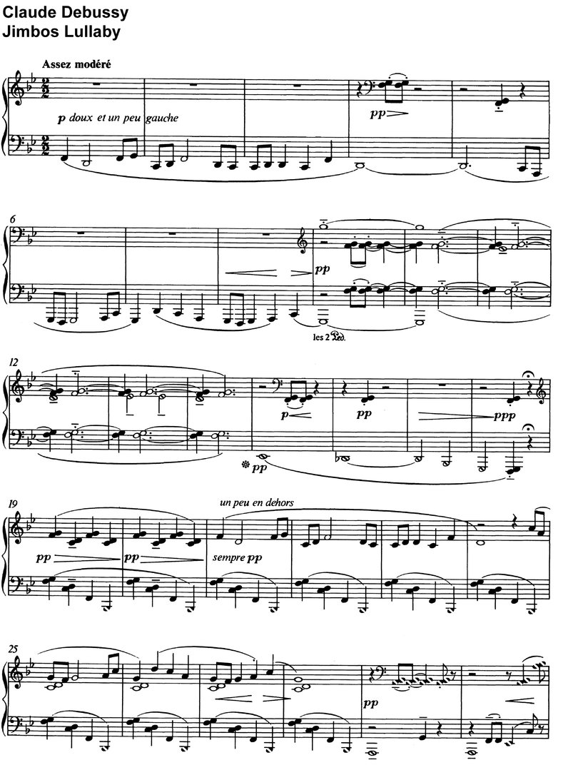 Debussy - Jimbos Lullaby - 3 Pages