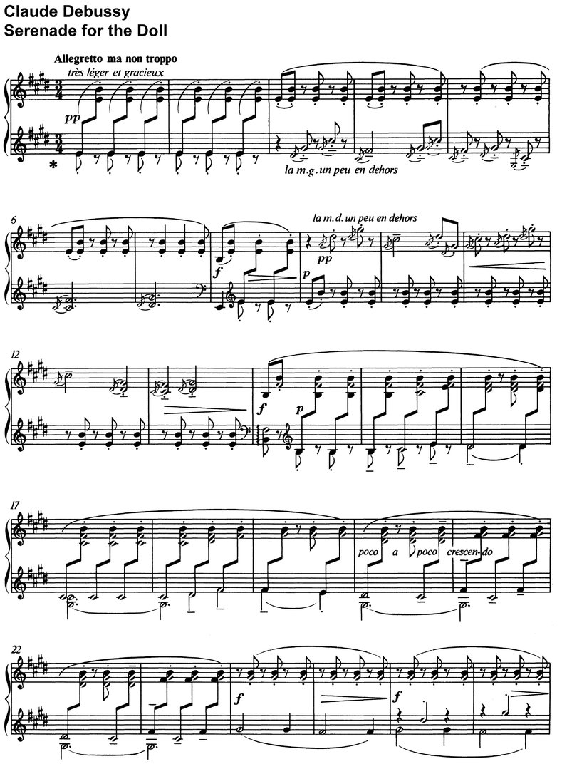 Debussy - Serenade for the Doll - 5 Pages