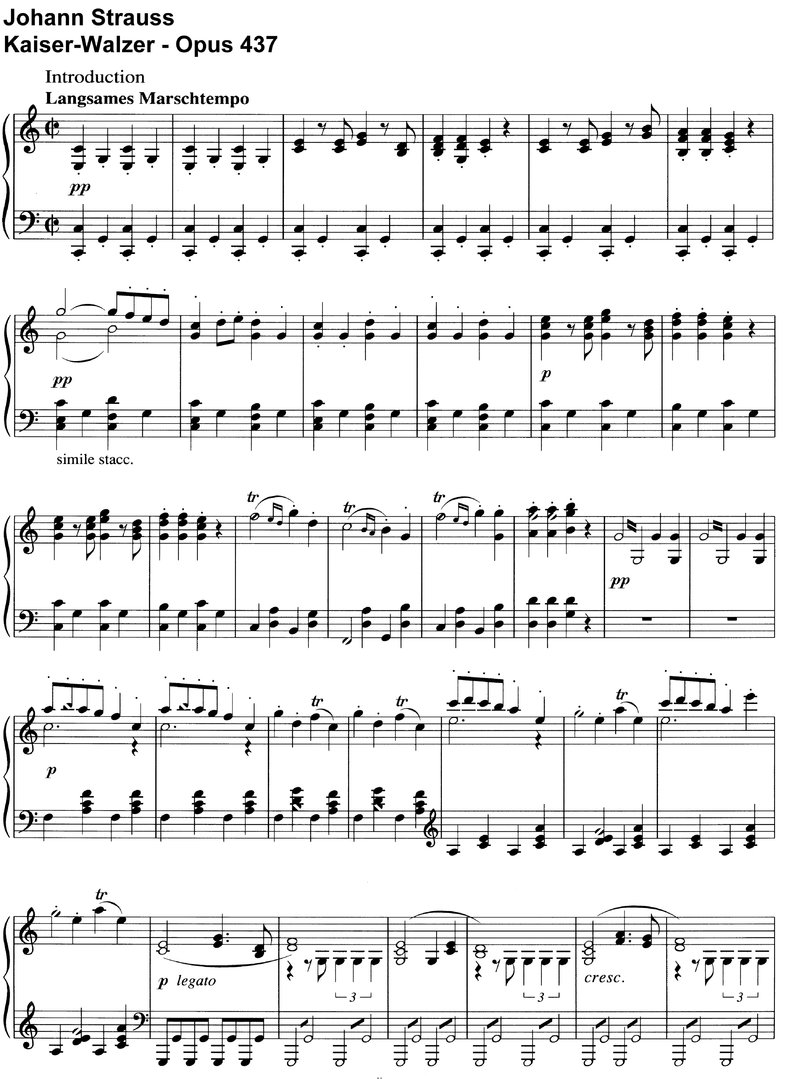 Strauss - Kaiser-Walzer - Opus 437 - 11 Seiten