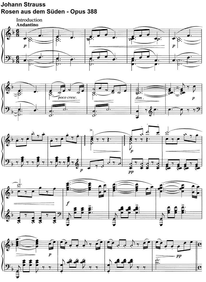 Strauss - Rosen aus dem Süden - Opus 388 - 11 Seiten