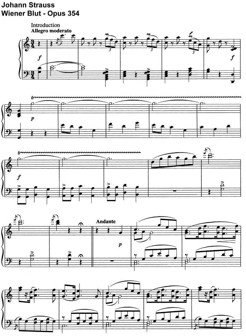 Strauss, Johann - Wiener Blut - Opus 354 - 10 Seiten