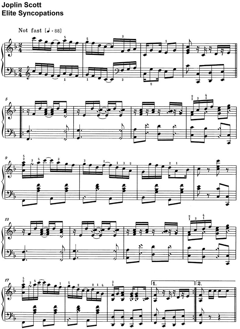 Scott, Joplin - Elite Syncopations - piano sheet music