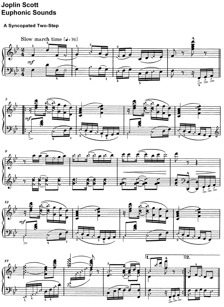 Scott, Joplin - Euphonic Sounds - piano sheet music
