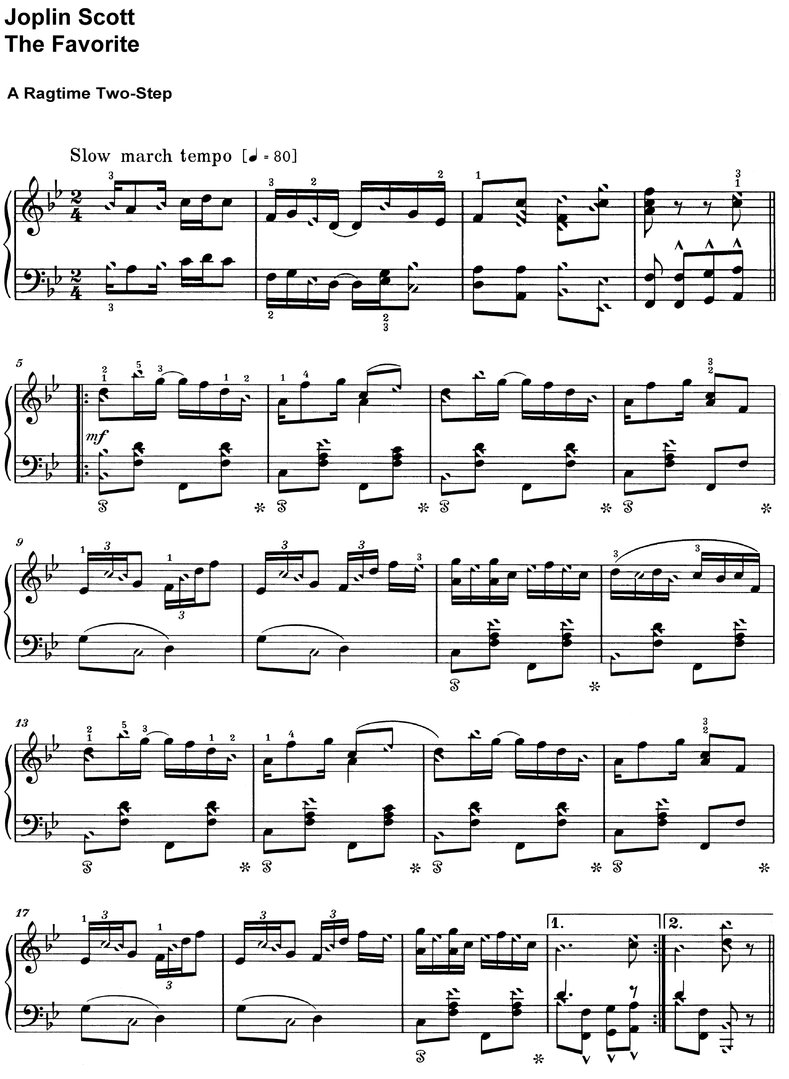 Scott, Joplin - The Favorite - piano sheet music