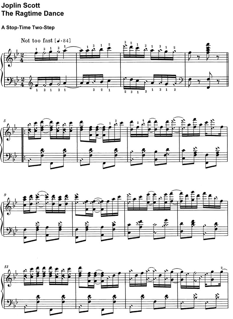 Scott, Joplin - The Ragtime Dance - Klaviernoten