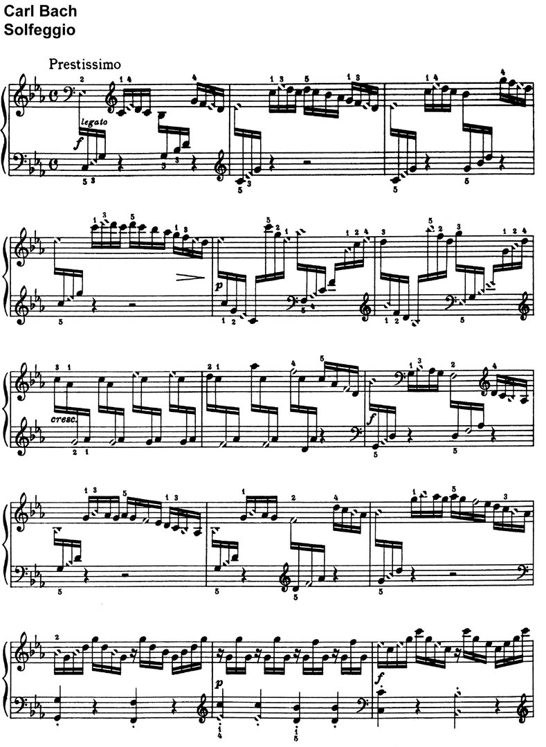 Bach, Carl Philipp - Solfeggio - 2 pages