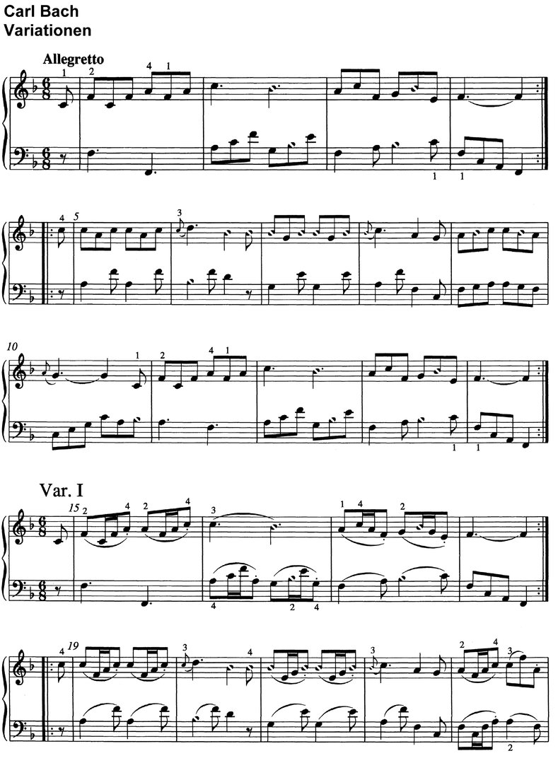 Bach, Carl Philipp - Variationen - 6 Seiten