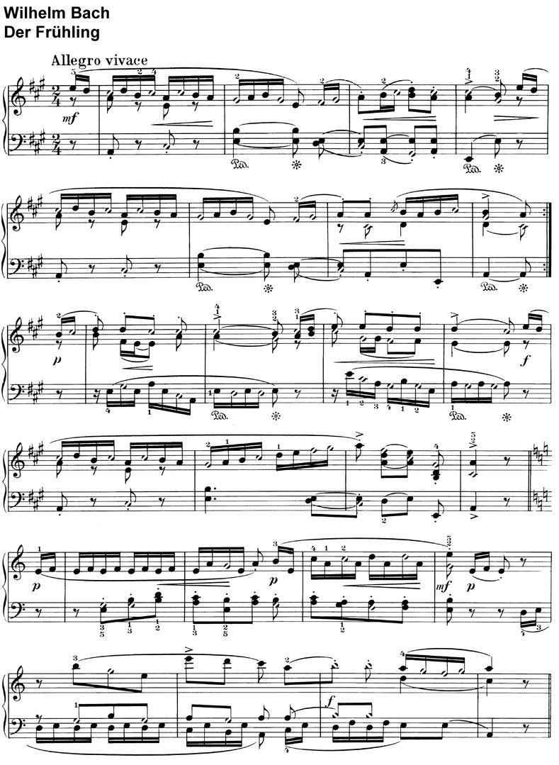 Bach, Wilhelm - Der Frühling - 2 pages