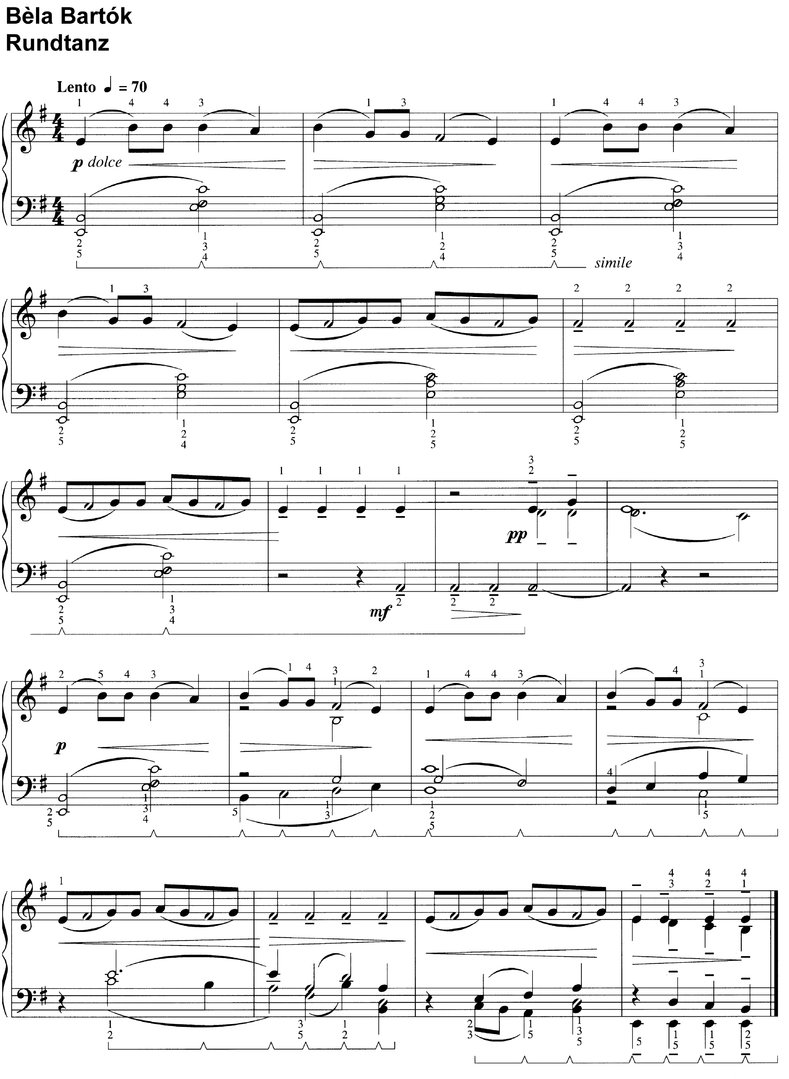 Bartók, Bèla - Rundtanz - 1 Page