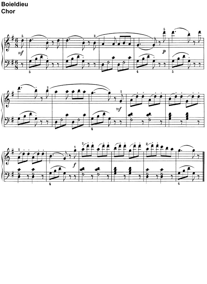 Boieldieu - Chor - 1 Seite