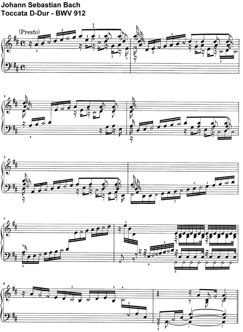 Bach, J S - Toccata D-Dur BWV 912 - 13 Seiten