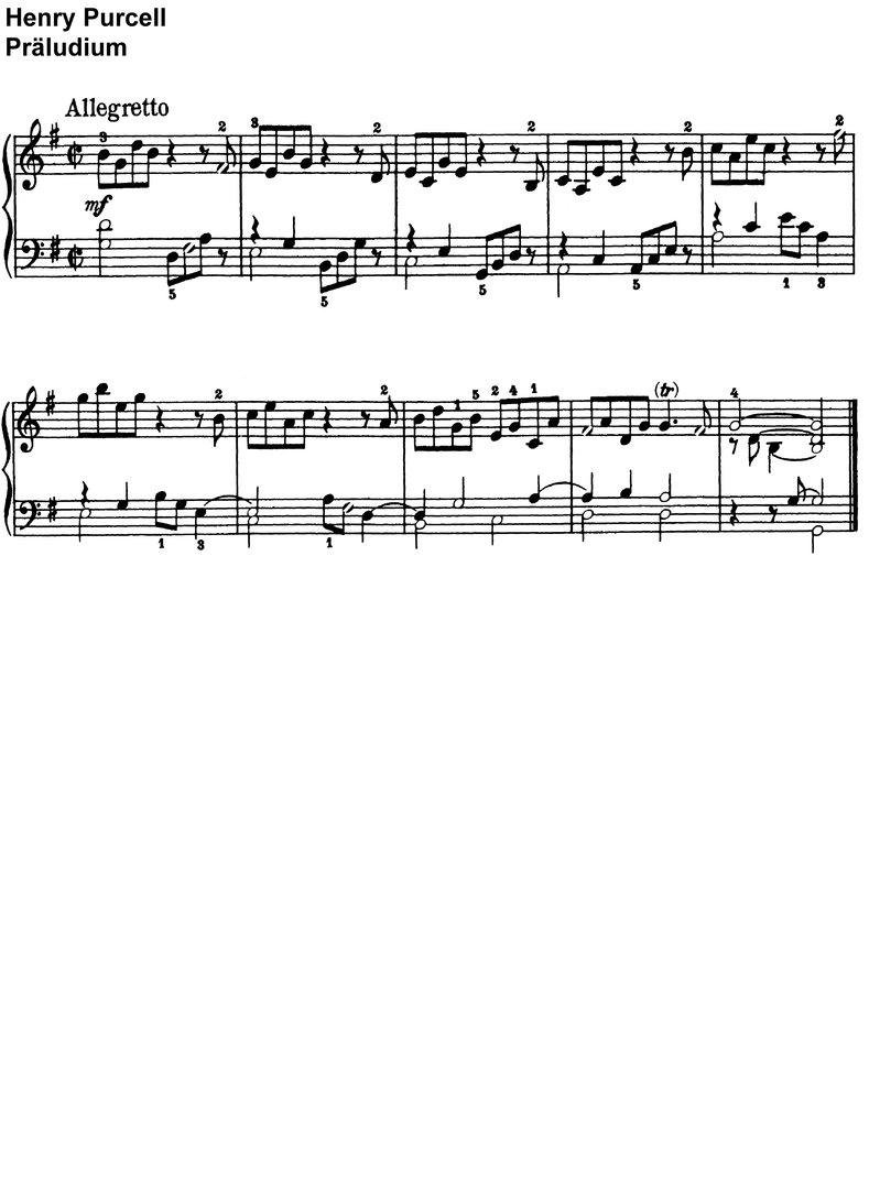Purcell, Henry - Präludium - 1 page