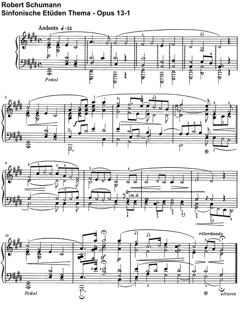 Schumann - Sinfonische Etüden - Opus 13