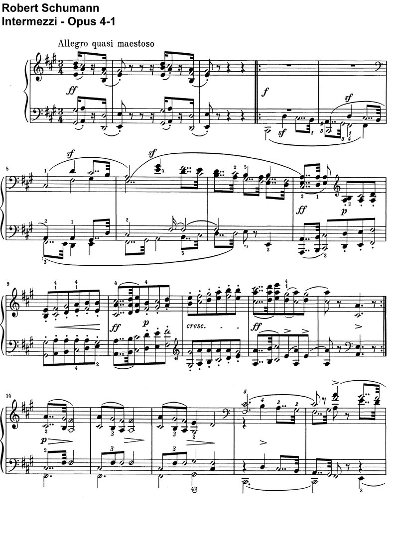 Schumann, Robert - Intermezzi - Opus 4 - 32 Seiten