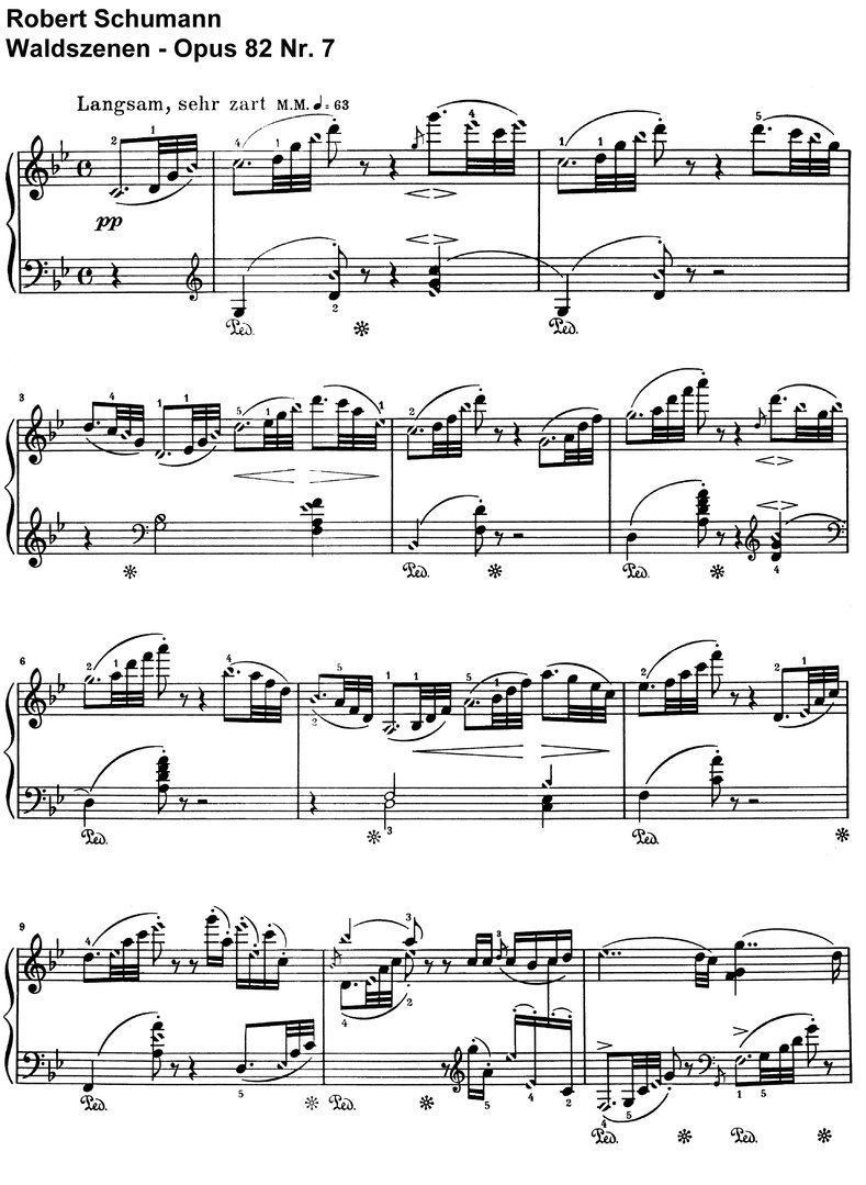 Schumann, Robert - Waldszenen - Opus 82 Nr 7 - 3 Seiten