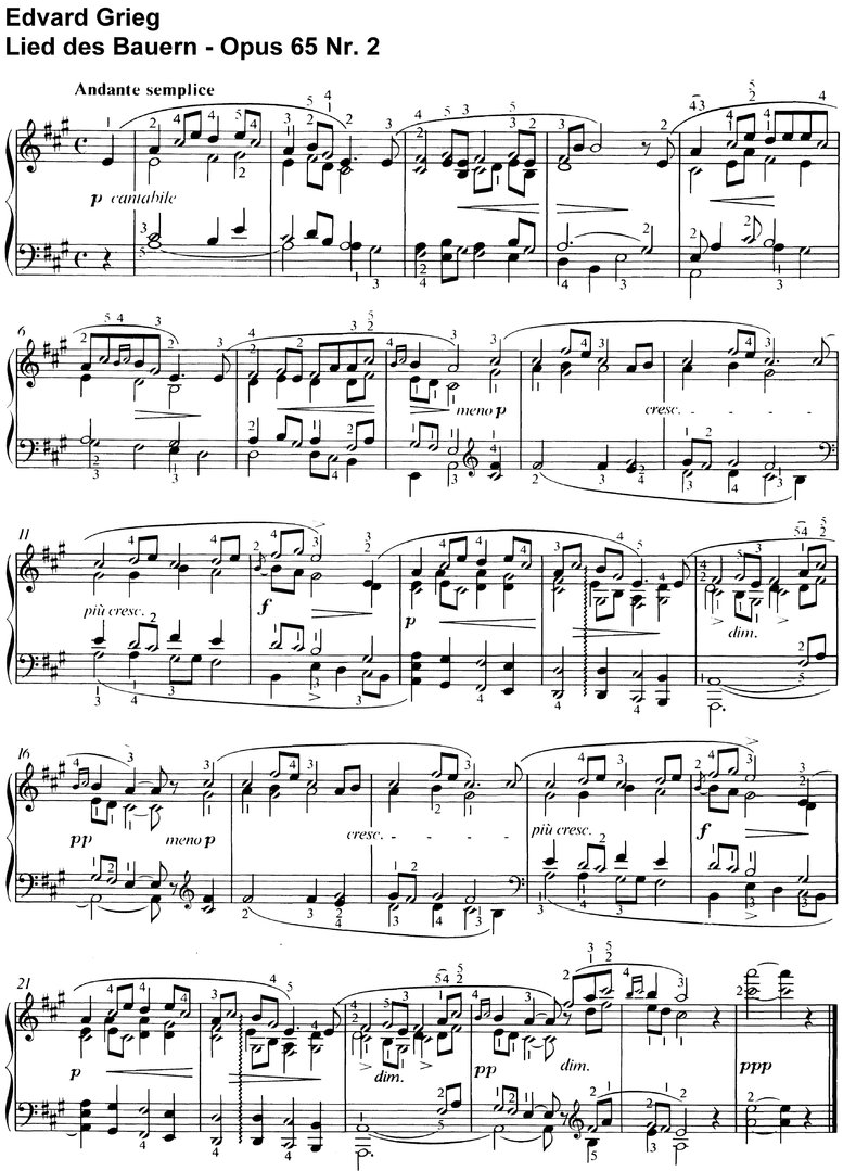 Grieg, Edvard - Opus 65 - 25 Seiten