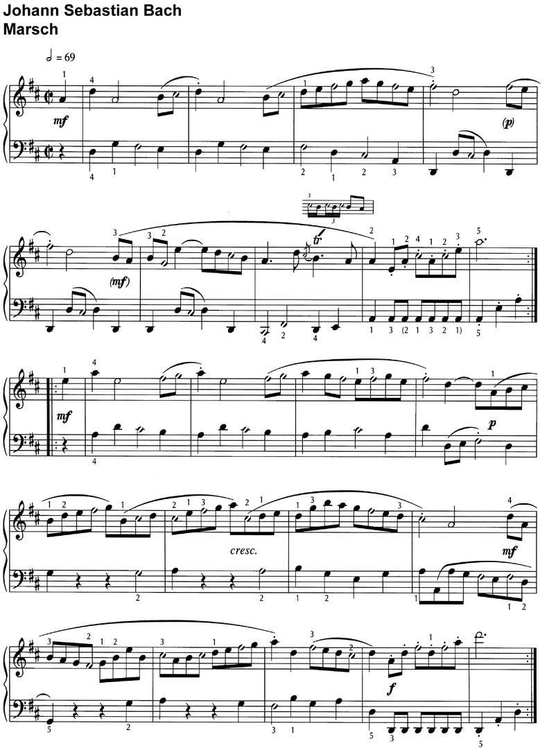 Bach, Johann Sebastian - Marsch - 1 Page
