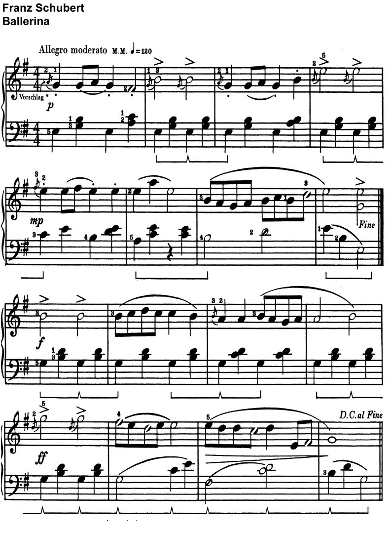 Schubert, Franz - Ballerina - 1 Page