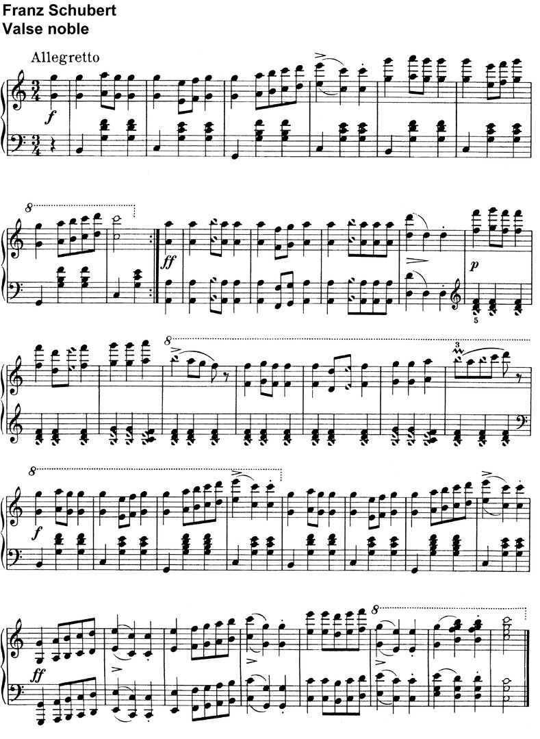Schubert, Franz - Valse noble - 1 Seite