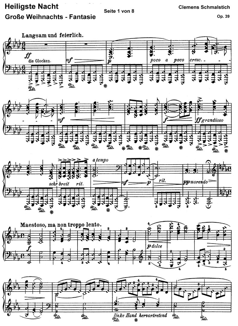Heiligste Nacht - 8 Seiten Klaviernoten